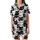Cat Lovers' Black & White Minimalist Cartoon Cat Face Dense Seamless All-Over Print Satin Short-Sleeve Pajamas Set - 2