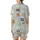 Cat Lovers' Whimsical Pastel Blue Feline Teacup & Succulent Repeat Pattern Satin Short-Sleeve Pajamas Set - 3