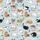 Cat Lovers' Whimsical Illustrative Cat Pattern, Powder Blue, Ginger Tabby Mixed Cats, Pastel Pink Teal Accents Satin Short-Sleeve Pajamas Set - 4