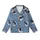 Cat Lovers' Whimsical Muted Blue Black Cat Playful Starry Moon Seamless Pattern Kid Satin Pajamas Set - 2