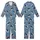 Cat Lovers' Whimsical Muted Blue Black Cat Playful Starry Moon Seamless Pattern Kid Satin Pajamas Set - 1