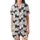 Cat Lovers' Whimsical Black White Gray Pink Cartoon Cat Faces Curious Smiling Sleepy Pattern Satin Short-Sleeve Pajamas Set - 2