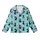 Cat Lovers' Playful Black Cats White Crescent Moons Twinkle Stars Light Aqua Whimsical Pattern Kid Satin Pajamas Set - 2