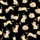 Cat Lovers' Whimsical Black Seamless Pattern with White & Orange-Tan Flat Cartoon Cats & Pink Accents Satin Short-Sleeve Pajamas Set - 4