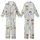 Cat Lovers' Whimsical Pastel Blue Feline Teacup & Succulent Repeat Pattern Kid Satin Pajamas Set - 1