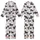 Cat Lovers' Whimsical Black White Gray Pink Cartoon Cat Faces Curious Smiling Sleepy Pattern Kid Satin Pajamas Set - 1