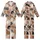 Cat Lovers' Whimsical Diverse Cat Pattern with Painterly Calico Tuxedo Tabby Felines on Blush Beige Kid Satin Pajamas Set - 1