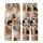 Cat Lovers' Whimsical Diverse Cat Pattern with Painterly Calico Tuxedo Tabby Felines on Blush Beige Kid Satin Pajamas Set - 3