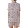 Women's Intricate Pastel Pink Illustrative Butterfly Scatter with Blue, Lavender, Grey, Mauve Accents Satin Short-Sleeve Pajamas Set - 3