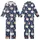 Cat Lovers' Whimsical Hand-Drawn Sleepy Cartoon Cats Navy Blue Off-White Tan Pink Pattern with Moons Stars Kid Satin Pajamas Set - 1