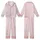 Whimsical Hearts' Charming Hand-Drawn Pastel Pink Scattered Teddy Bear Bunny Whimsical Bow Star Pattern Kid Satin Pajamas Set - 1