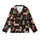 Dog Owners' Cute Cartoon Black Christmas Dog Pattern with Festive Santa Hats & Candy Canes Kid Satin Pajamas Set - 2