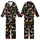 Dog Owners' Cute Cartoon Black Christmas Dog Pattern with Festive Santa Hats & Candy Canes Kid Satin Pajamas Set - 1