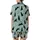 Cat Lovers' Whimsical Dreamy Light Teal Scattered Black Cat Pale Pink Butterfly Heart Star Pattern Satin Short-Sleeve Pajamas Set - 3