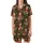 Vintage Style Cat Lovers' Seamless Vintage Botanical Tabby Cat & Autumn Floral Pattern in Muted Olive, Burnt Orange, Dark Brown Satin Short-Sleeve Pajamas Set - 2