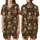 Vintage Style Cat Lovers' Seamless Vintage Botanical Tabby Cat & Autumn Floral Pattern in Muted Olive, Burnt Orange, Dark Brown Satin Short-Sleeve Pajamas Set - 1