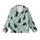Cat Lovers' Whimsical Dreamy Light Teal Scattered Black Cat Pale Pink Butterfly Heart Star Pattern Kid Satin Pajamas Set - 2