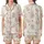 Kawaii Aesthetic Lovers Seamless Pastel Pink Bear Dreamland Pattern with Stars, Moons & Hot Cocoa on Creamy Off-White Satin Short-Sleeve Pajamas Set - 1