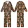 Vintage Style Cat Lovers' Seamless Vintage Botanical Tabby Cat & Autumn Floral Pattern in Muted Olive, Burnt Orange, Dark Brown Kid Satin Pajamas Set - 1