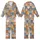 Cat Lovers' All-Over Seamless Cute Expressive Cartoon Cats Pattern, Flat Vector Art, Peach, Blue, Caramel, Pink on White Kid Satin Pajamas Set - 1