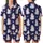 Cat Lovers' Dreamy Whimsical White Cats Teal Eyes Pink Flower Crowns Indigo Cherry Blossom Pattern Satin Short-Sleeve Pajamas Set - 1