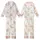 Kawaii Aesthetic Lovers Seamless Pastel Pink Bear Dreamland Pattern with Stars, Moons & Hot Cocoa on Creamy Off-White Kid Satin Pajamas Set - 1
