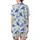 Ocean Lovers' Cerulean Blue Sea Turtle Hand-Drawn Marine Life Chartreuse Green Seamless Pattern Satin Short-Sleeve Pajamas Set - 3