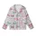 Kawaii Cat Lovers' Seamless Pastel Pink Teal Blue White Cartoon Cat Faces Pattern with Bows, Hearts, & Sunglasses Kid Satin Pajamas Set - 2