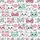 Kawaii Cat Lovers' Seamless Pastel Pink Teal Blue White Cartoon Cat Faces Pattern with Bows, Hearts, & Sunglasses Kid Satin Pajamas Set - 4