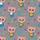 Kitten Lovers' Cute Cartoon Brownish-Pink Fluffy Kittens in Royal Blue Star Pajamas, Grey Pattern Satin Short-Sleeve Pajamas Set - 4
