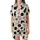 Cat Lovers' Whimsical Hand-Drawn Black and White Feline Pattern with Playful Cats, Yarn, and Fish Satin Short-Sleeve Pajamas Set - 2