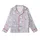 Cat Lovers' Whimsical Lavender Playful White Outline Cartoon Cat Pink Polka Dot Pattern Kid Satin Pajamas Set - 2