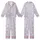 Cat Lovers' Whimsical Lavender Playful White Outline Cartoon Cat Pink Polka Dot Pattern Kid Satin Pajamas Set - 1