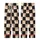 Cat Lovers' Whimsical Jet Black Peachy-Orange Checkerboard Cartoon Cat Heart Pattern Kid Satin Pajamas Set - 3