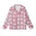 Cat Lovers' Vibrant Bubblegum Pink Whimsical White Cartoon Cat Pattern with Black Outlines & Paw Prints Kid Satin Pajamas Set - 2