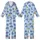Cat Lovers' Whimsical Cartoon Periwinkle Indigo Napping Cats & Bright Yellow Suns Sky Blue Seamless Pattern Kid Satin Pajamas Set - 1