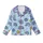 Cat Lovers' Whimsical Cartoon Periwinkle Indigo Napping Cats & Bright Yellow Suns Sky Blue Seamless Pattern Kid Satin Pajamas Set - 2