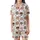 Cat Lovers' Kawaii Cat Faces All-Over Print: Pink, Beige, Grey Cats with Bow Ties, Heart Sunglasses Satin Short-Sleeve Pajamas Set - 2
