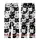 Cat Lovers' Black & White Minimalist Cartoon Cat Face Dense Seamless All-Over Print Kid Satin Pajamas Set - 3
