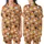 Cat Lovers' Whimsical Grumpy Fluffy Cat Sushi Nigiri & Maki All-Over Pattern on Vivid Tangerine Orange Satin Short-Sleeve Pajamas Set - 1