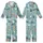 Cat Lovers' Whimsical Illustrative Feline Seamless Pattern, Robin's Egg Blue, Cream Gray Ginger Cats, Flat Art Style Kid Satin Pajamas Set - 1