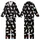 Cat Lovers' Seamless Black Playful Cartoon Cats Beige Blue-Grey Flat Art Whimsical 'Cute Cat' Pattern Kid Satin Pajamas Set - 1