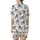 Cat Lovers' Whimsical Smiling Cartoon Kittens Black White Grey Striped Shaggy Fur Ink Splatter Sketch Art Satin Short-Sleeve Pajamas Set - 3