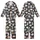 Cat Lovers' Whimsical Cartoon Cats Seamless All-Over Pattern Deep Black Soft Grey Blue Lavender Pink Kid Satin Pajamas Set - 1