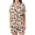 Dachshund Lovers' Whimsical Cartoon Brown Black Dachshunds, Red Pink Hearts & Playful Poses Cream Pattern Satin Short-Sleeve Pajamas Set - 2