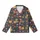 Cat Lovers' Whimsical Flat Cartoon Kittens Festive Christmas Santa Hats Snowflakes Dark Grey Pattern Kid Satin Pajamas Set - 2