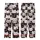 Cat Lovers' Playful Cartoon Feline Faces Seamless Pattern Dark Brown White Pink Kid Satin Pajamas Set - 3