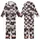 Cat Lovers' Playful Cartoon Feline Faces Seamless Pattern Dark Brown White Pink Kid Satin Pajamas Set - 1