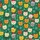 Cat Lovers' Vibrant Emerald Green Flat Graphic Cartoon Cat Faces Festive Santa Elf Hat Antlers Snowflakes Pattern Kid Satin Pajamas Set - 4