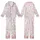 Cat Lovers' Adorable Plump Pastel Pink Cartoon Cats Strawberry Bow Pattern Kid Satin Pajamas Set - 1